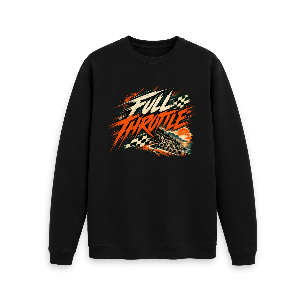 Black Printed Sweater Front