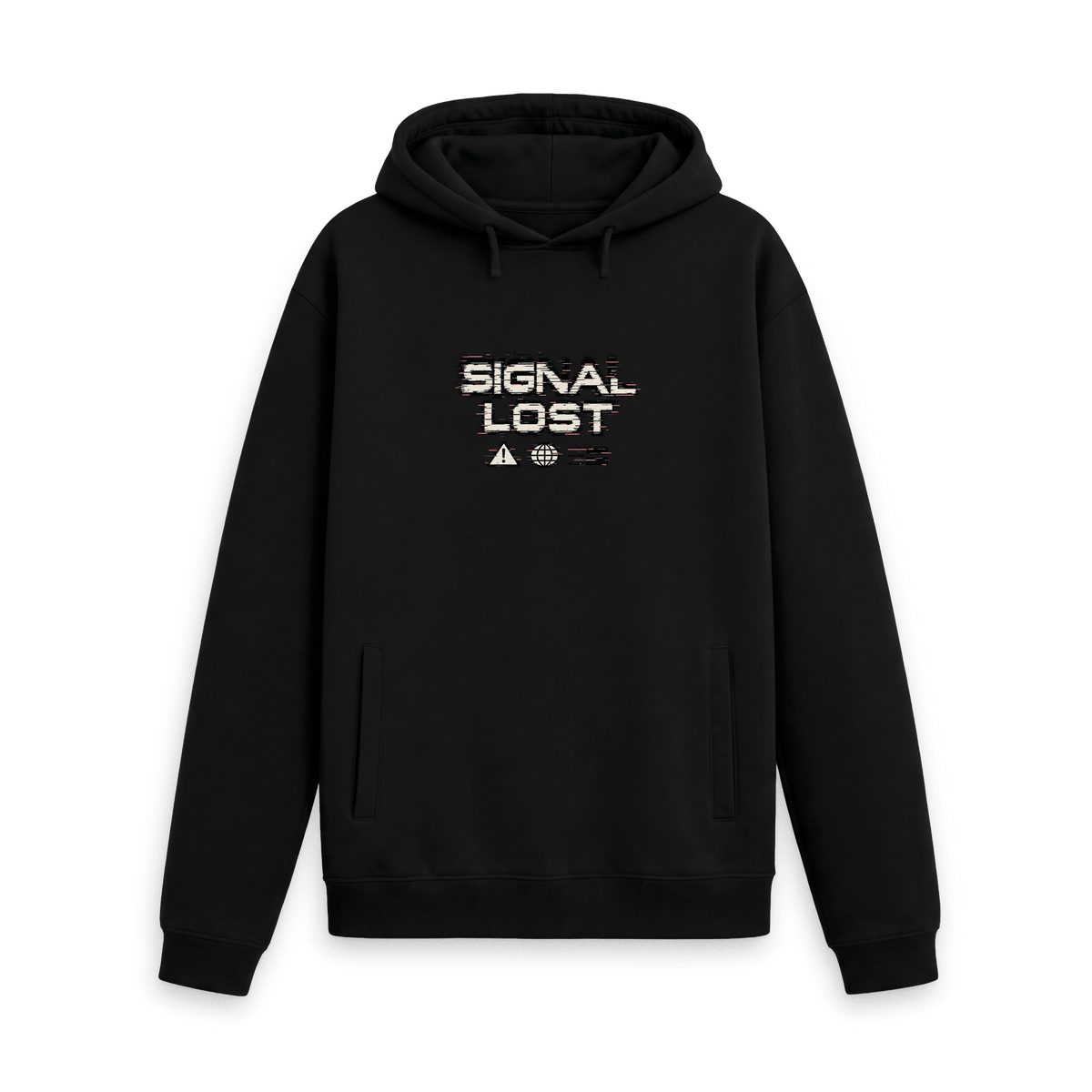 Black Printed Hoody Front