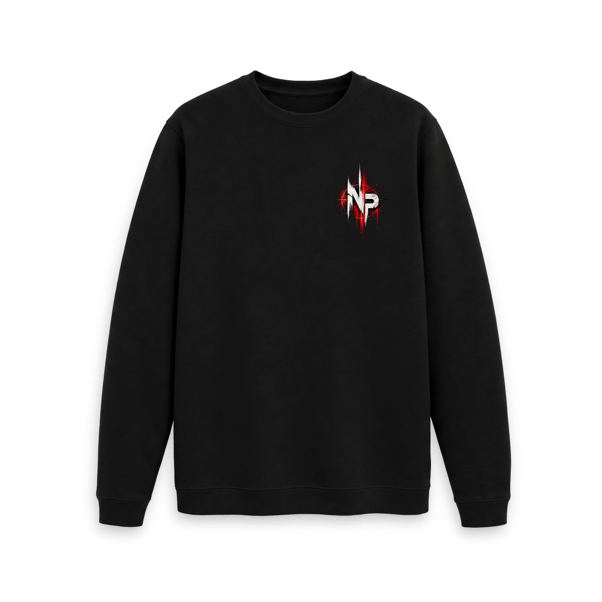 Black Printed Sweater Front