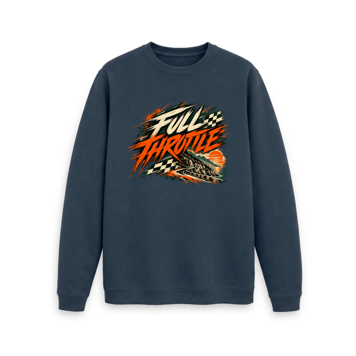 Navy Blue Printed Sweater Front
