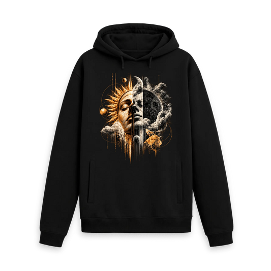 Black Printed Hoody Front