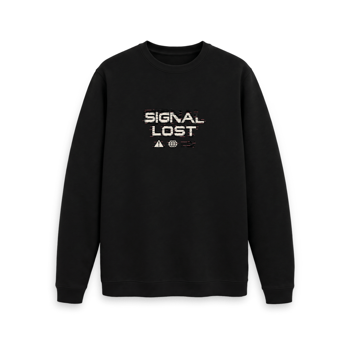 Black Printed Sweater Front