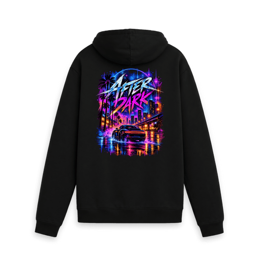 Black Printed Hoody Back