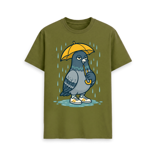Moss Green Printed T-shirt Front
