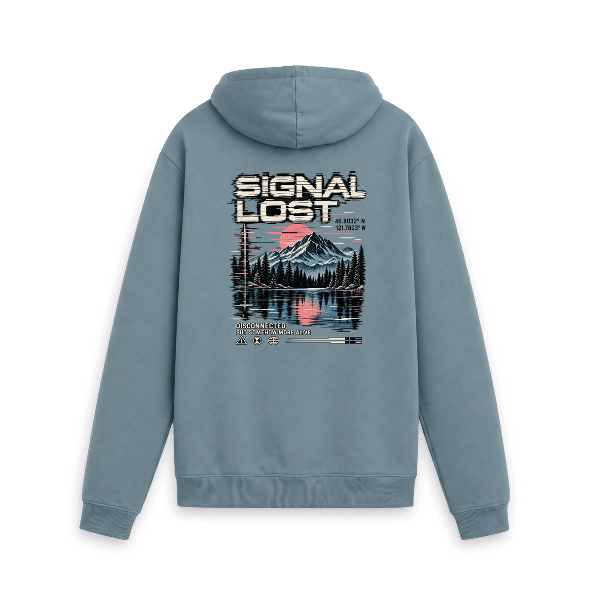 Stone Blue Printed Hoody Back