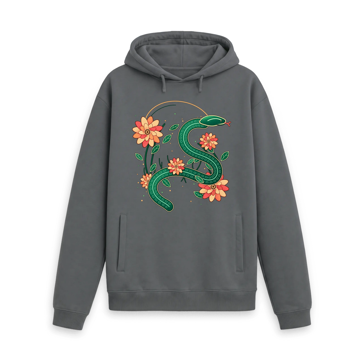 Slate Grey Printed Hoody Front