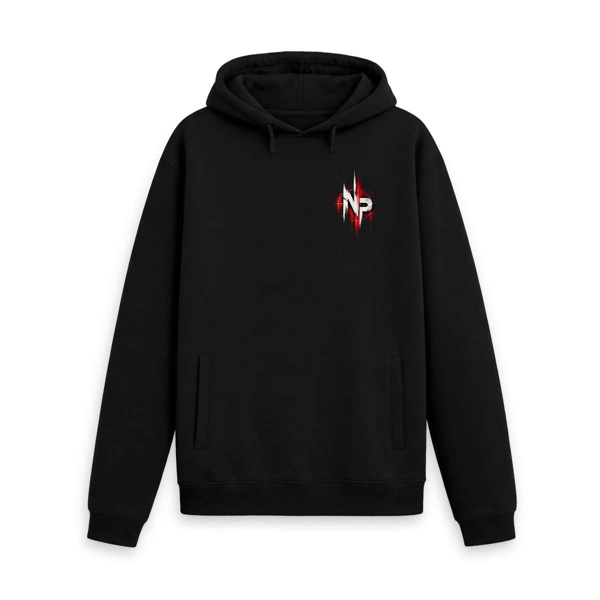 Black Printed Hoody Front