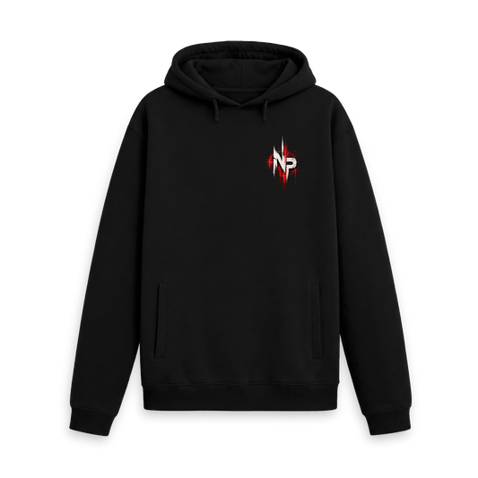 Black Printed Hoody Front