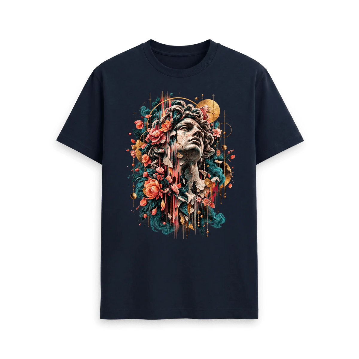 Navy Blue Printed T-shirt Front