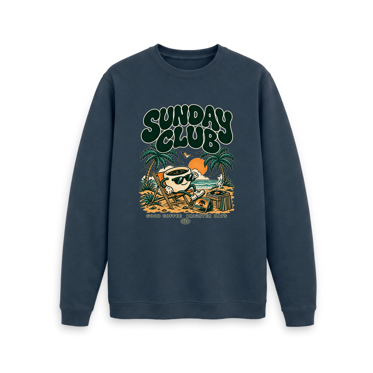Navy Blue Printed Sweater Front