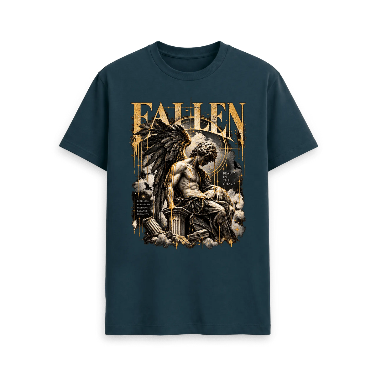 Denim Blue Printed T-shirt Front
