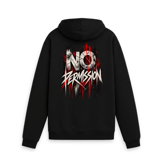 Black Printed Hoody Back
