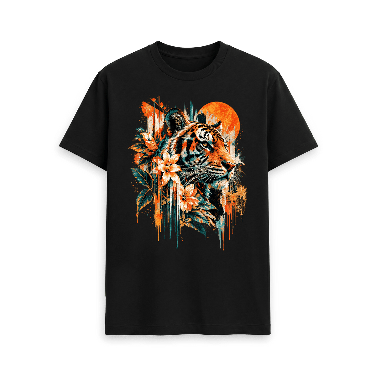 Black Printed T-shirt Front
