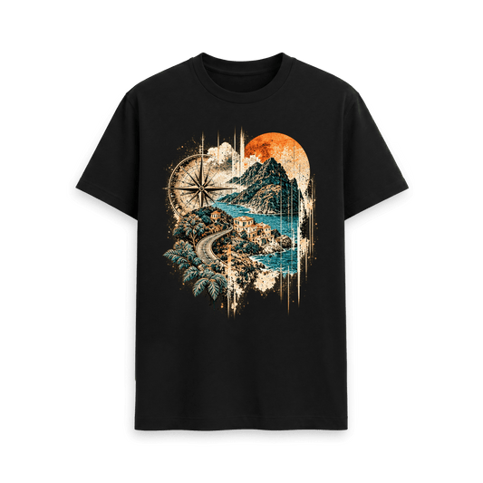Black Printed T-shirt Front