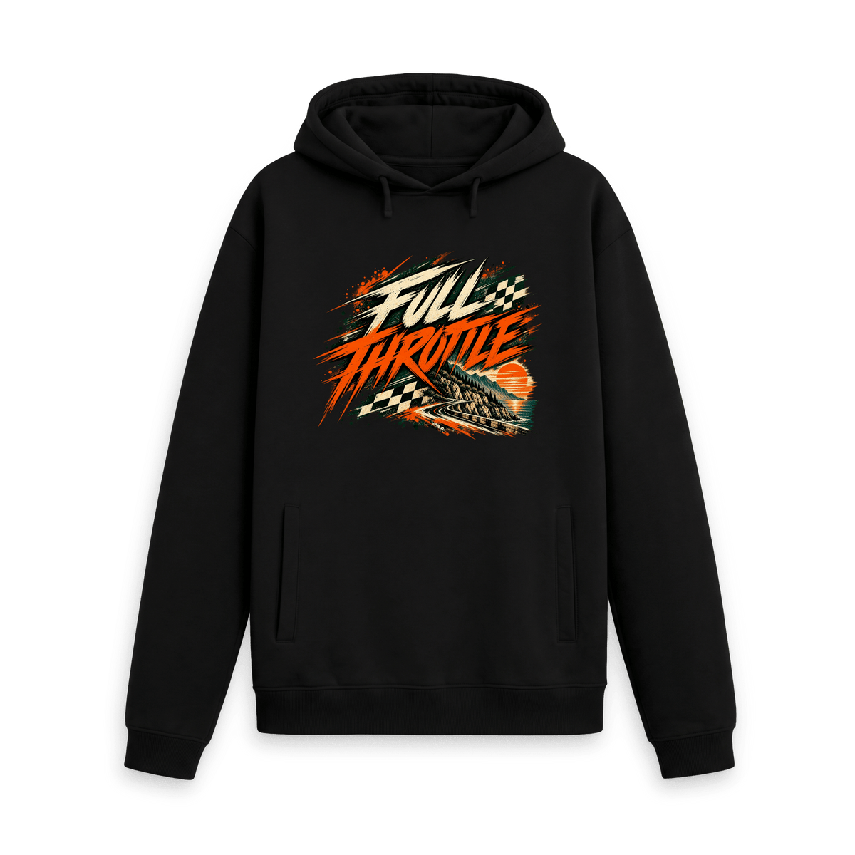 Black Printed Hoody Front