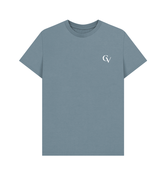 Stone Blue Printed T-shirt Front