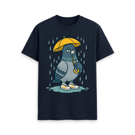 Navy Blue Printed T-shirt Front