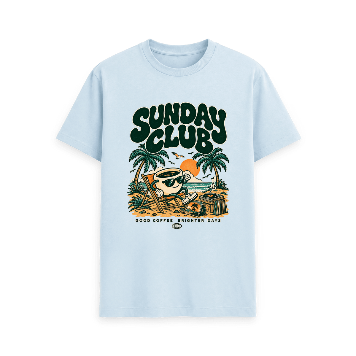 Sky Blue Printed T-shirt Front
