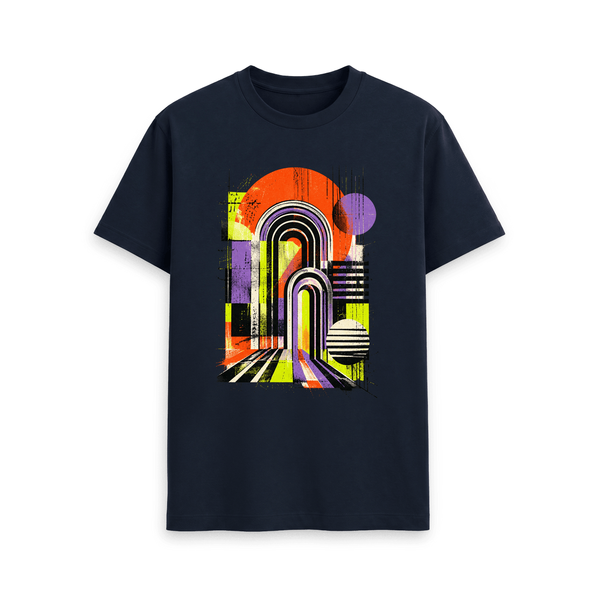 Navy Blue Printed T-shirt Front